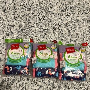 3 packs Hanes Girls 6-Pack Cotton Briefs